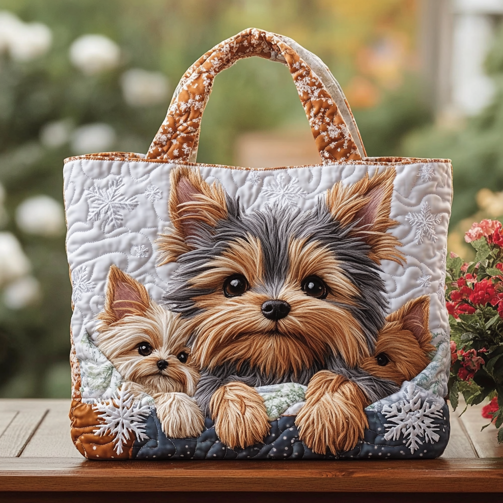 Yorkie Dream Quilted Tote Bag Funny Gifts From The Dog