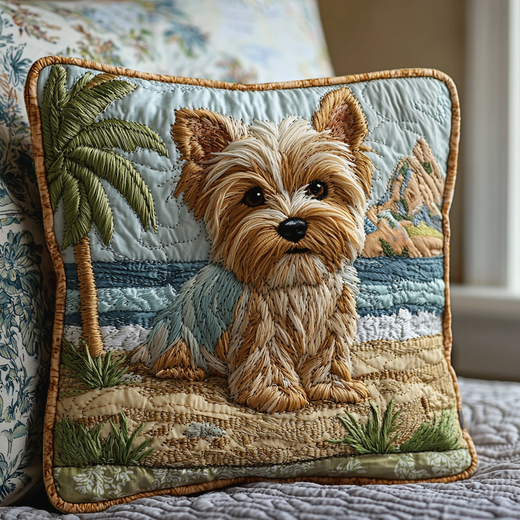 Yorkie Hang Out Quilted Pillow Case Nice Pillow Covers Yorkie Gifts For Her