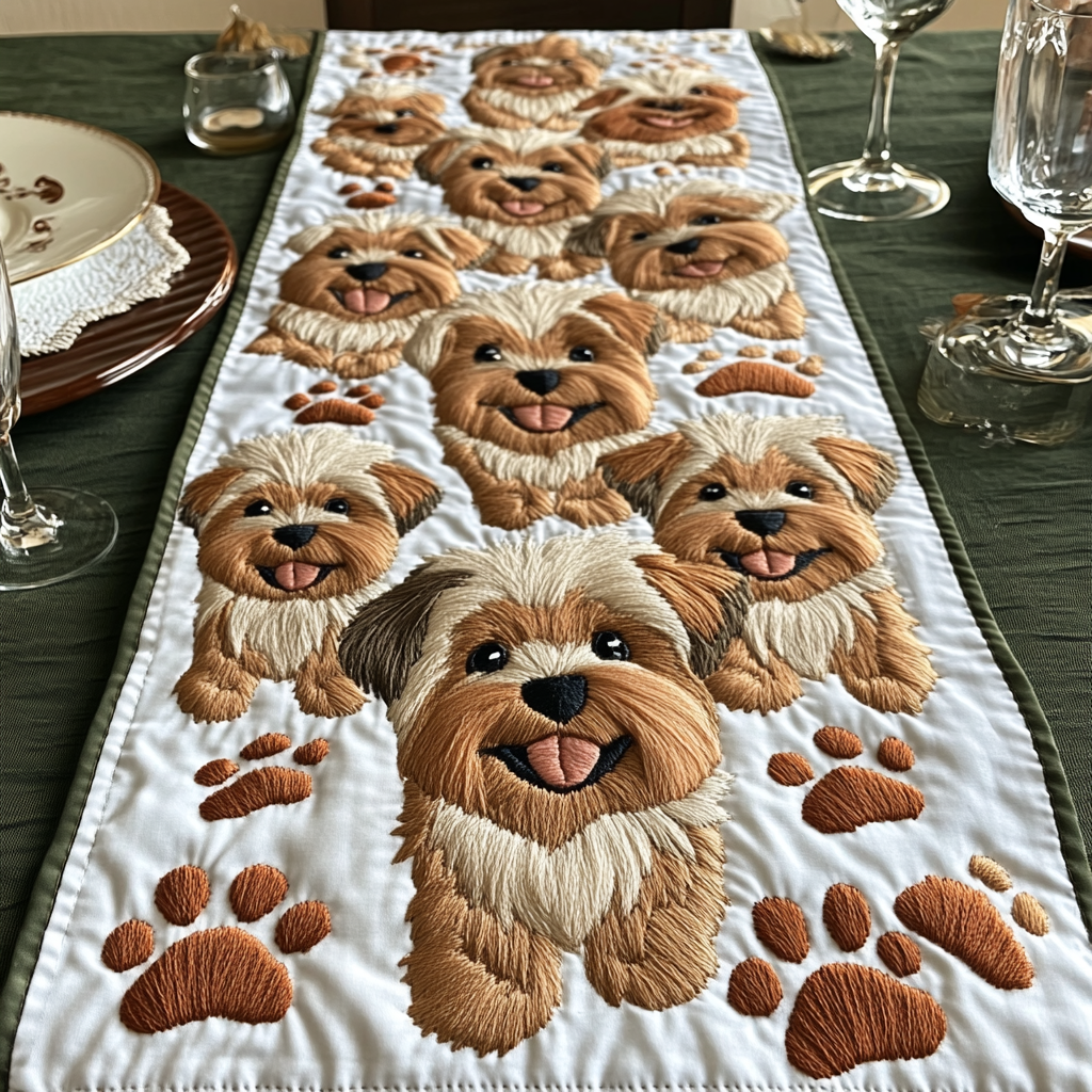 Yorkie Haven Quilted Table Runner Dining Room Table Decor Ideas Yorkshire Terrier Stuff
