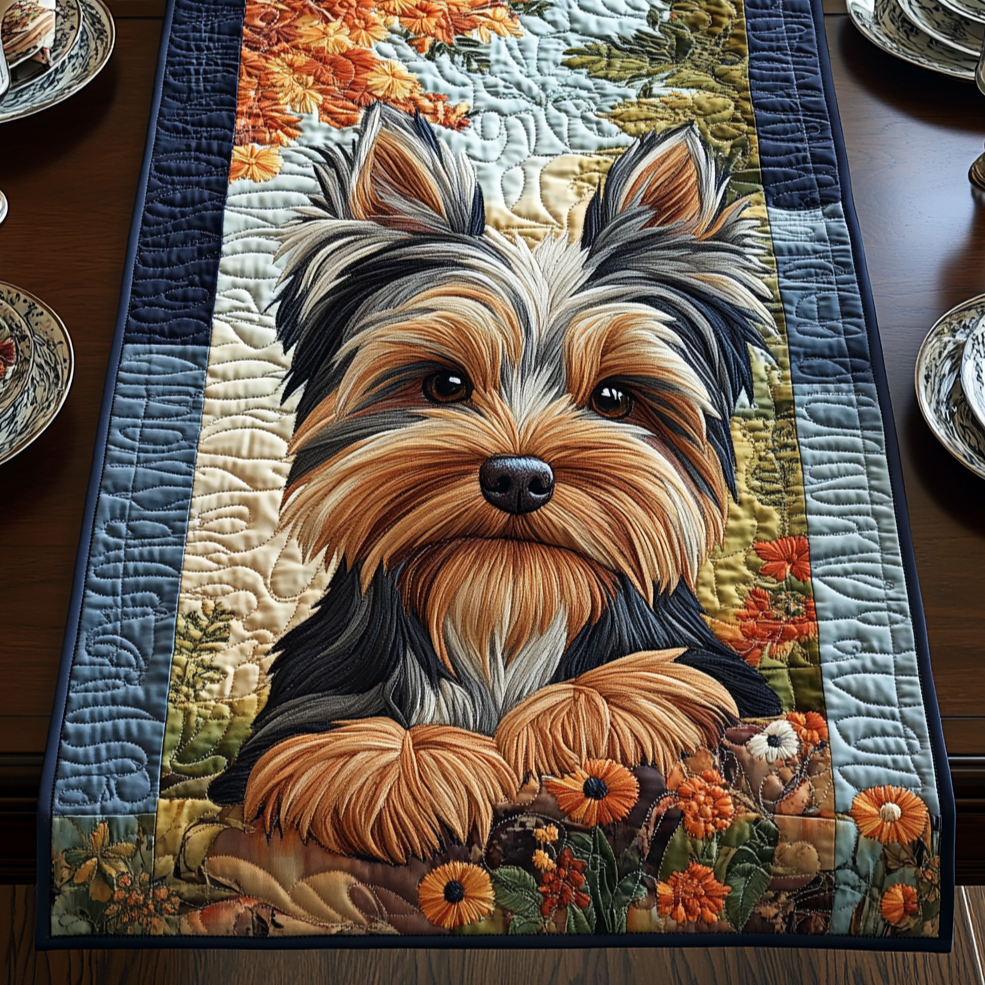 Yorkie Magic Quilted Table Runner Dining Table Decor Ideas Yorkshire Terrier Presents
