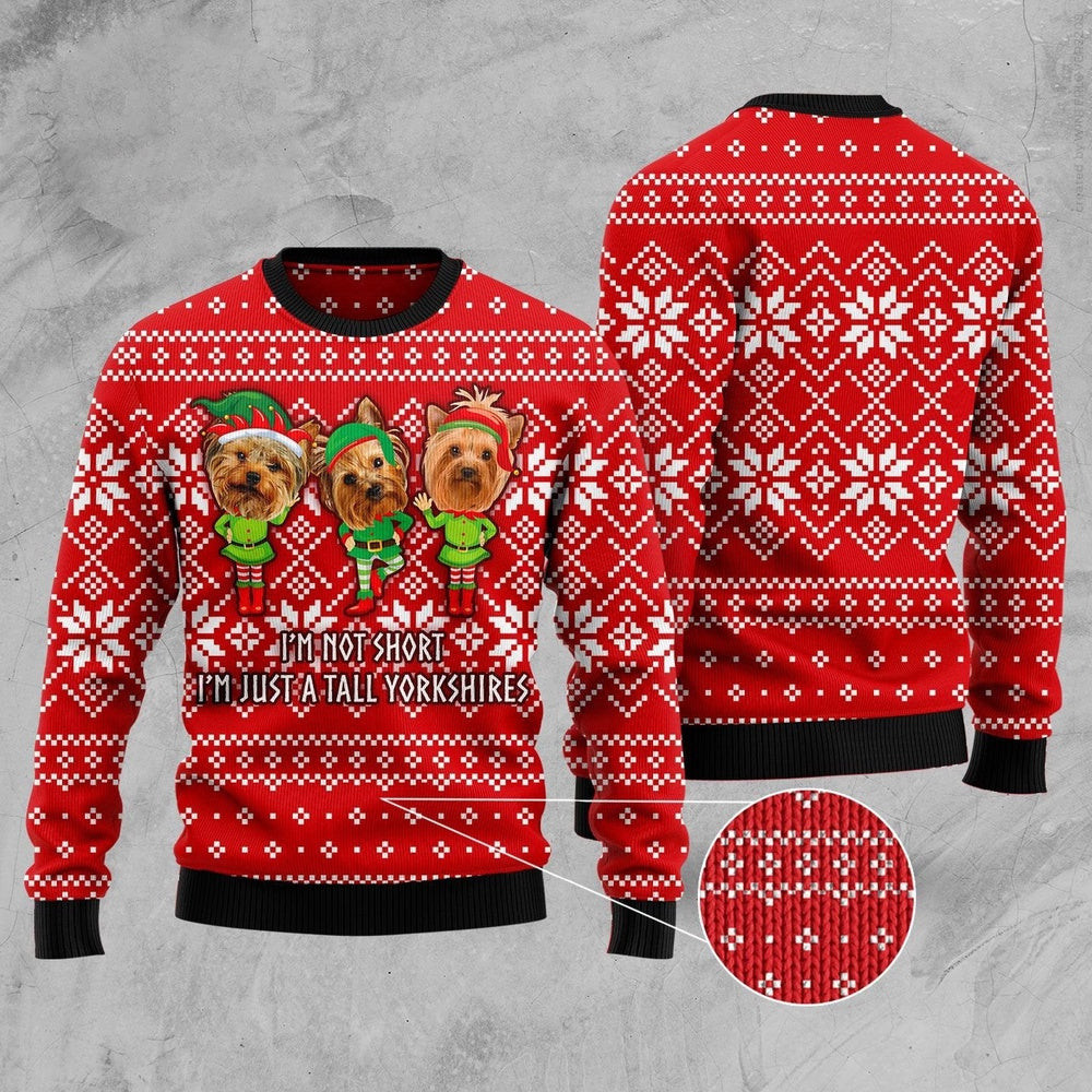 Yorkie Not Short Ugly Christmas Sweater Funny Ugly Christmas Sweater Holiday Gifts