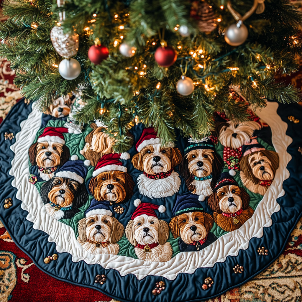 Yorkshire Noel Christmas Quilted Tree Skirt Meaningful Christmas Gift to Warm the Heart