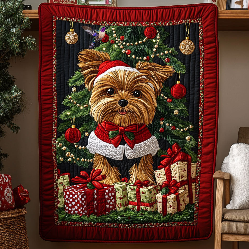 Yorkshire Terrier Christmas Quilt Blanket Couch Blanket Awesome Mother's Day Gifts For Mom