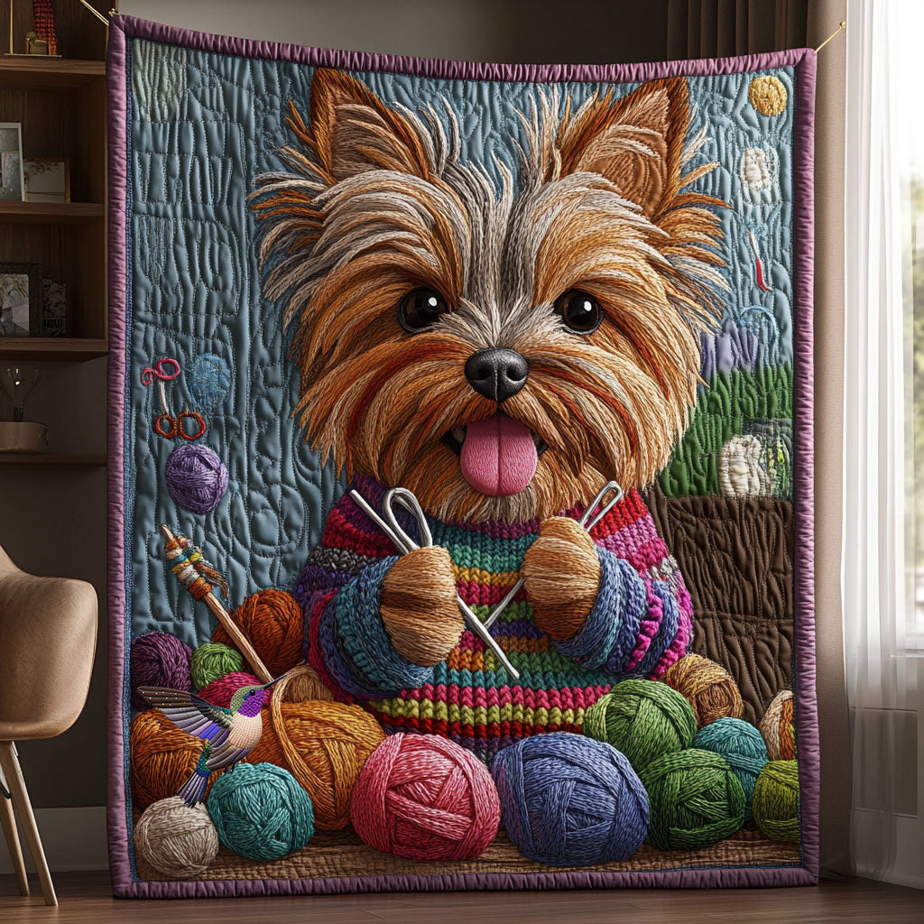 Yorkshire Terrier Colorful Quilt Blanket Large Sofa Throws Mother'sDay Gifts From Daughter