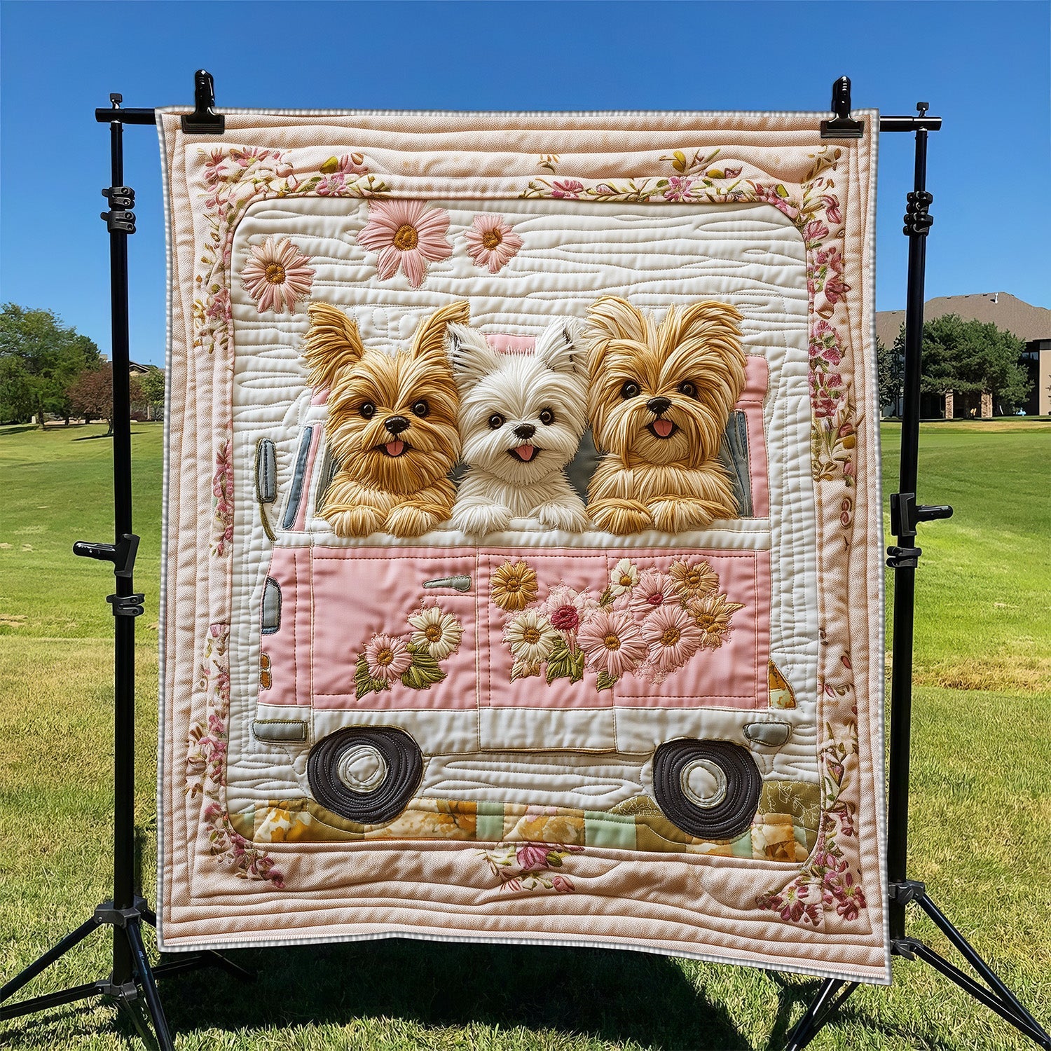 Yorkshire Terrier Quilted Blanket Merchandise Throw BlanketDog Lover Gifts For Him Her