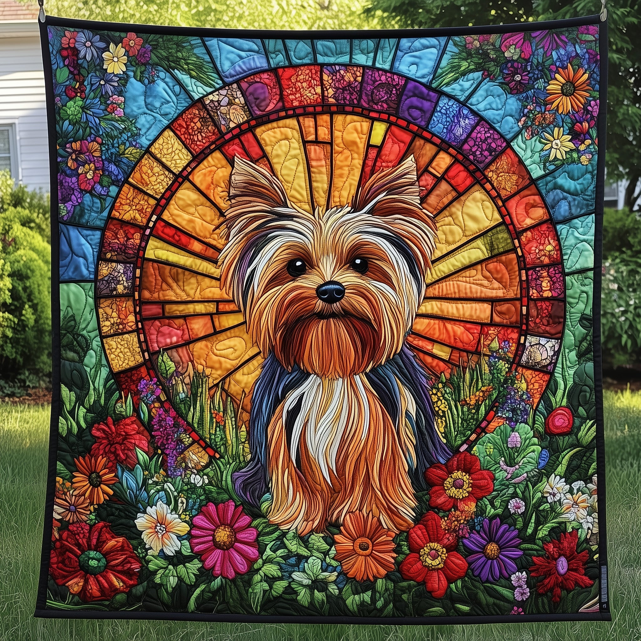 Yorkshire Terrier Quilted Blanket Nice Throw BlanketCute Gifts For Dog Lovers Owners