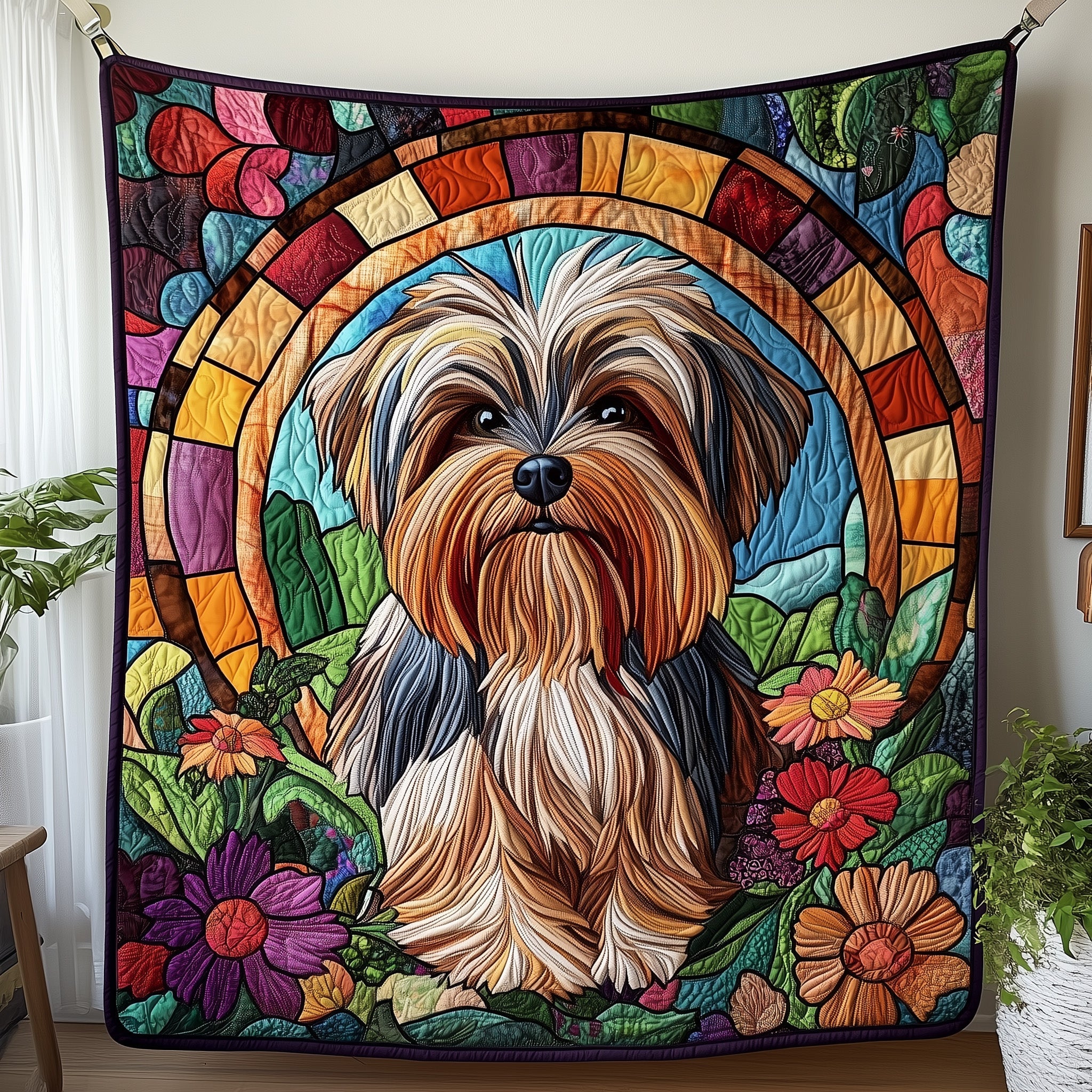 Yorkshire Terrier Quilted Blanket Nice Throw BlanketDog Dad Fathers Day Gifts