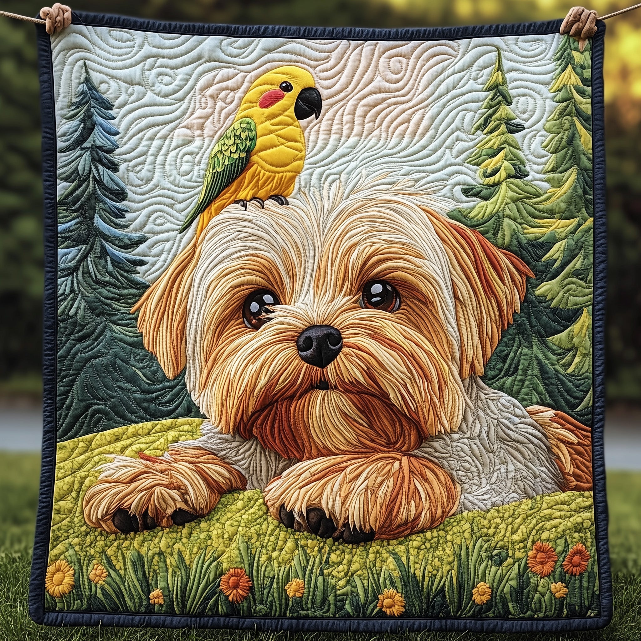 Yorkshire Terrier Quilted Blanket Nice Throw BlanketDog Lover Gifts Merchandise 