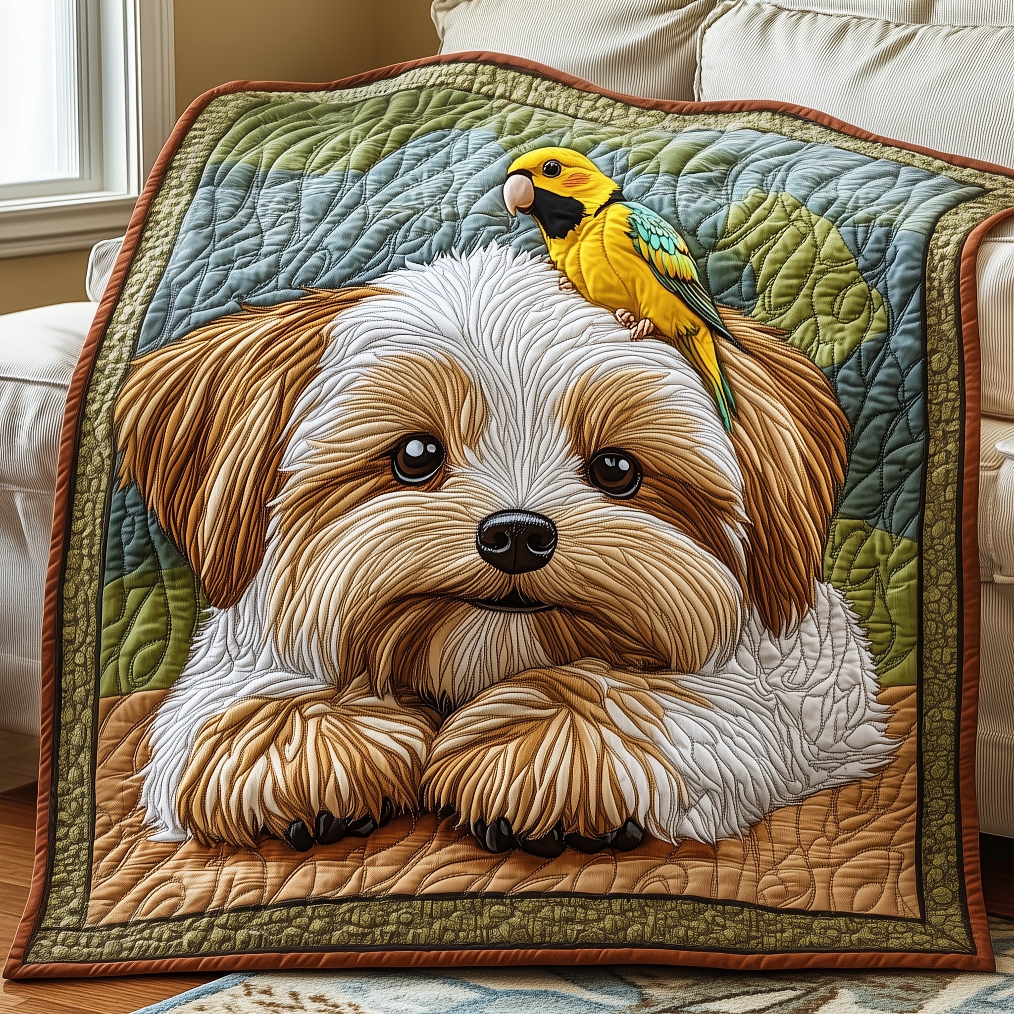 Yorkshire Terrier Quilted Blanket Nice Throw BlanketDog Themed Presents Christmas 2025