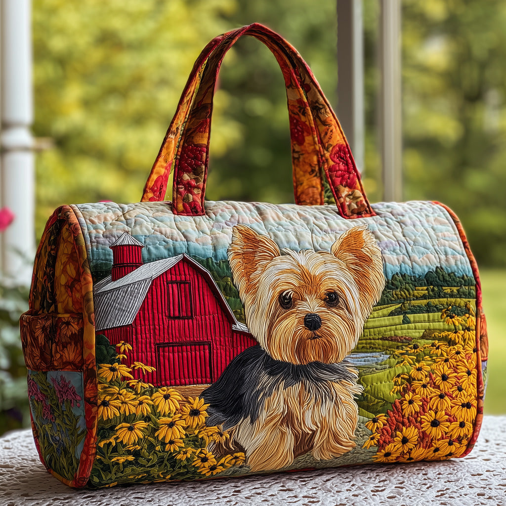 Yorkshire Terrier Quilted Duffle Bag Independence Day Gift Idea