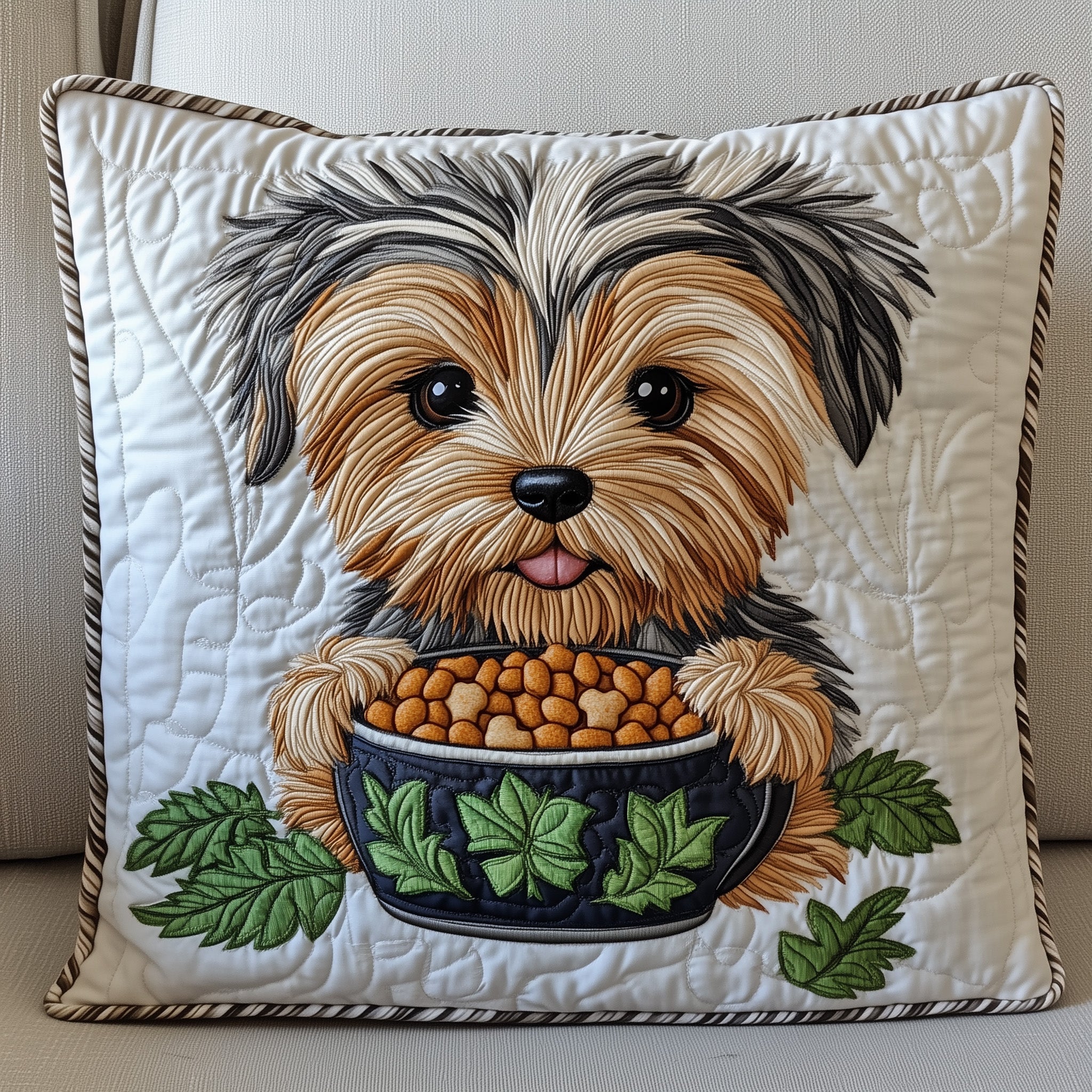 Yorkshire Terrier Quilted Pillow Case Gift For Dad