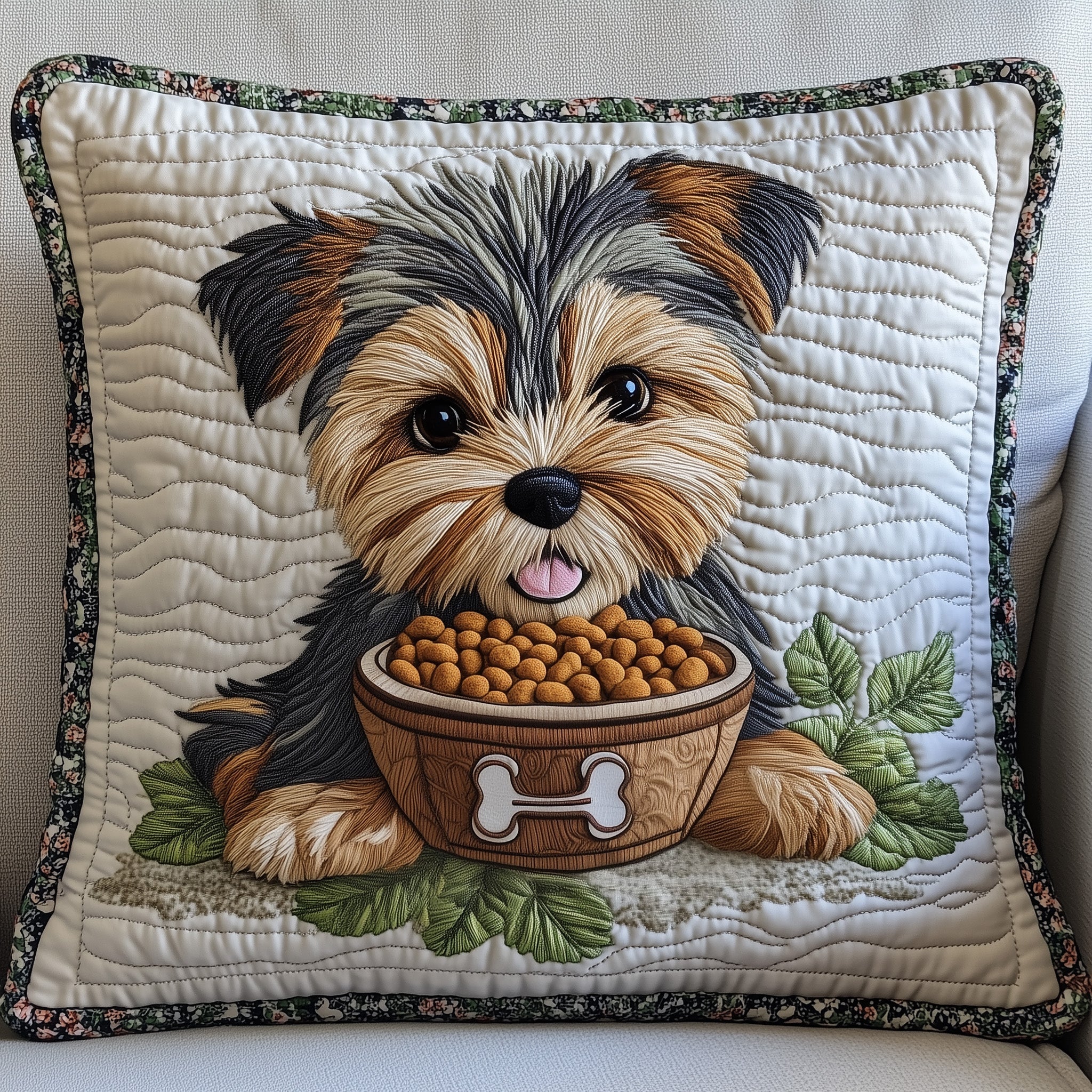 Yorkshire Terrier Quilted Pillow Case Gift For Mom