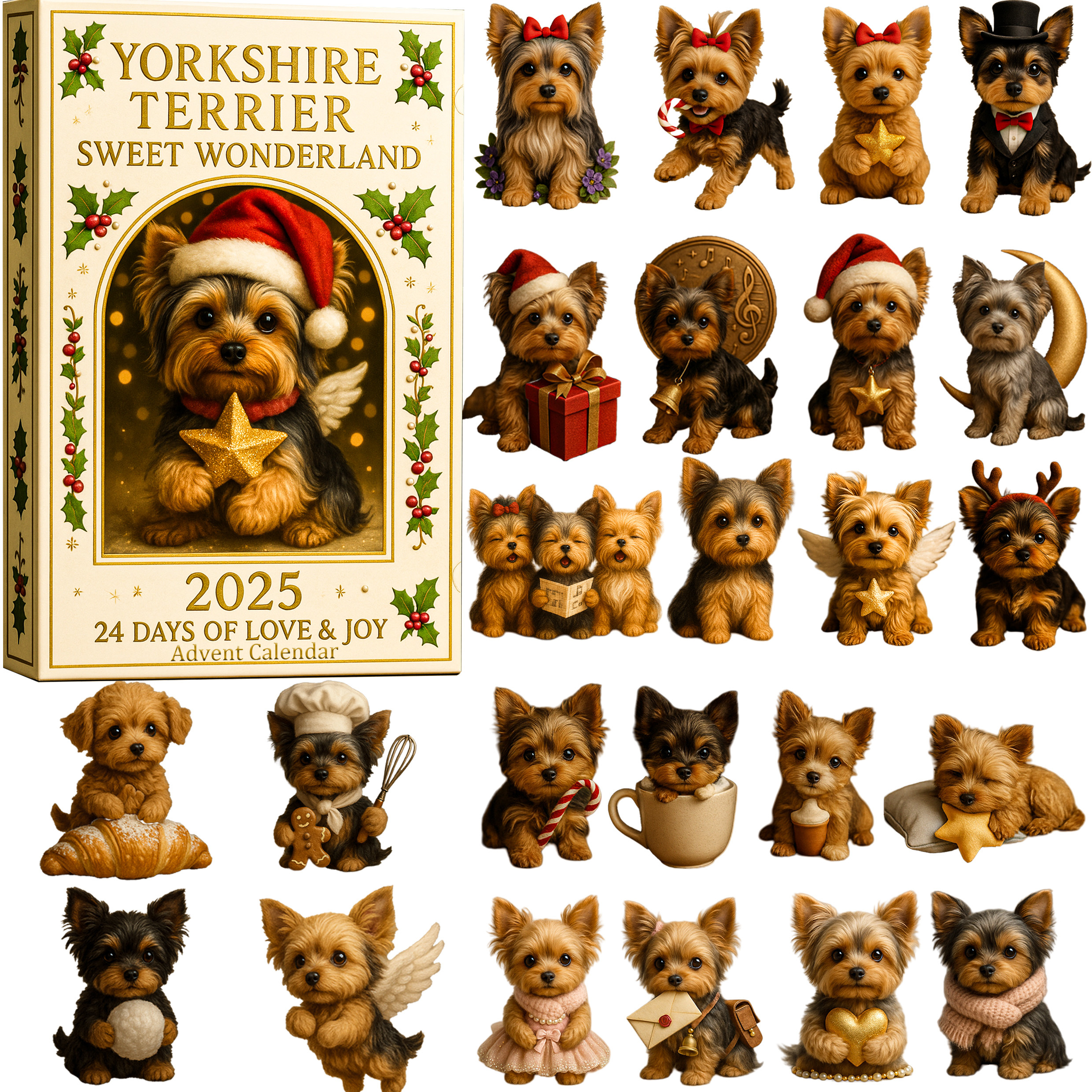 Yorkshire Terrier Sweet Wonderland 2025 Advent Calendar Xmas Calendar Countdown Dog Gifts