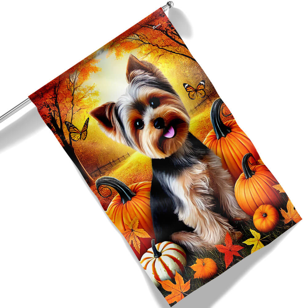 Yorkshire Terrier Welcome Fall Flag