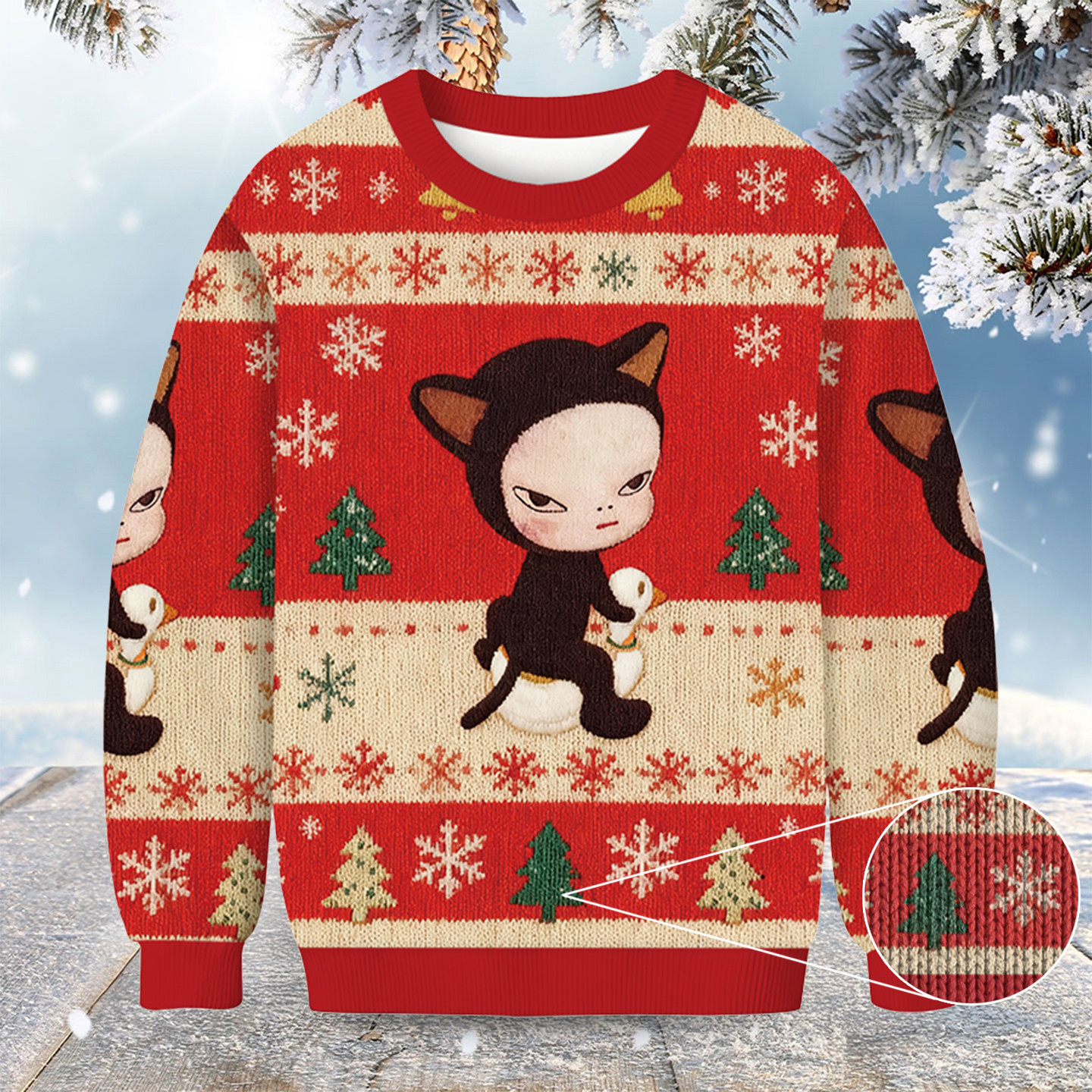 Yoshitomo Nara Christmas Ugly Sweater Holiday Apparel Christmas Gifts For Artists