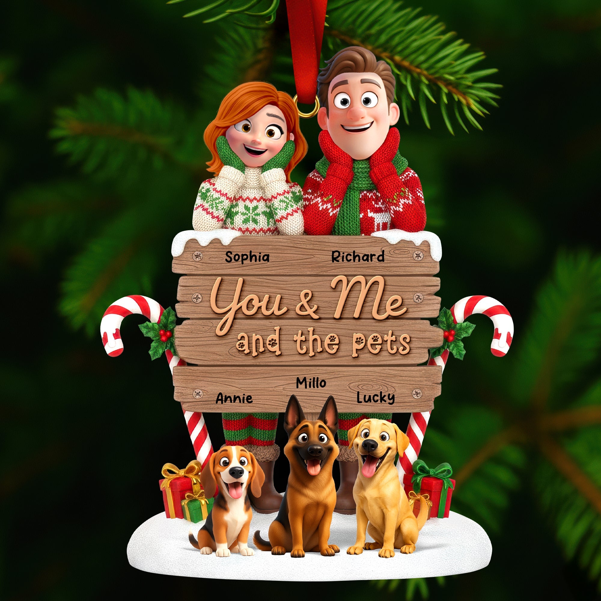 You & Me Acrylic Ornament - Personalized Gifts For Pet Lovers - Christmas Ornament Gift Idea