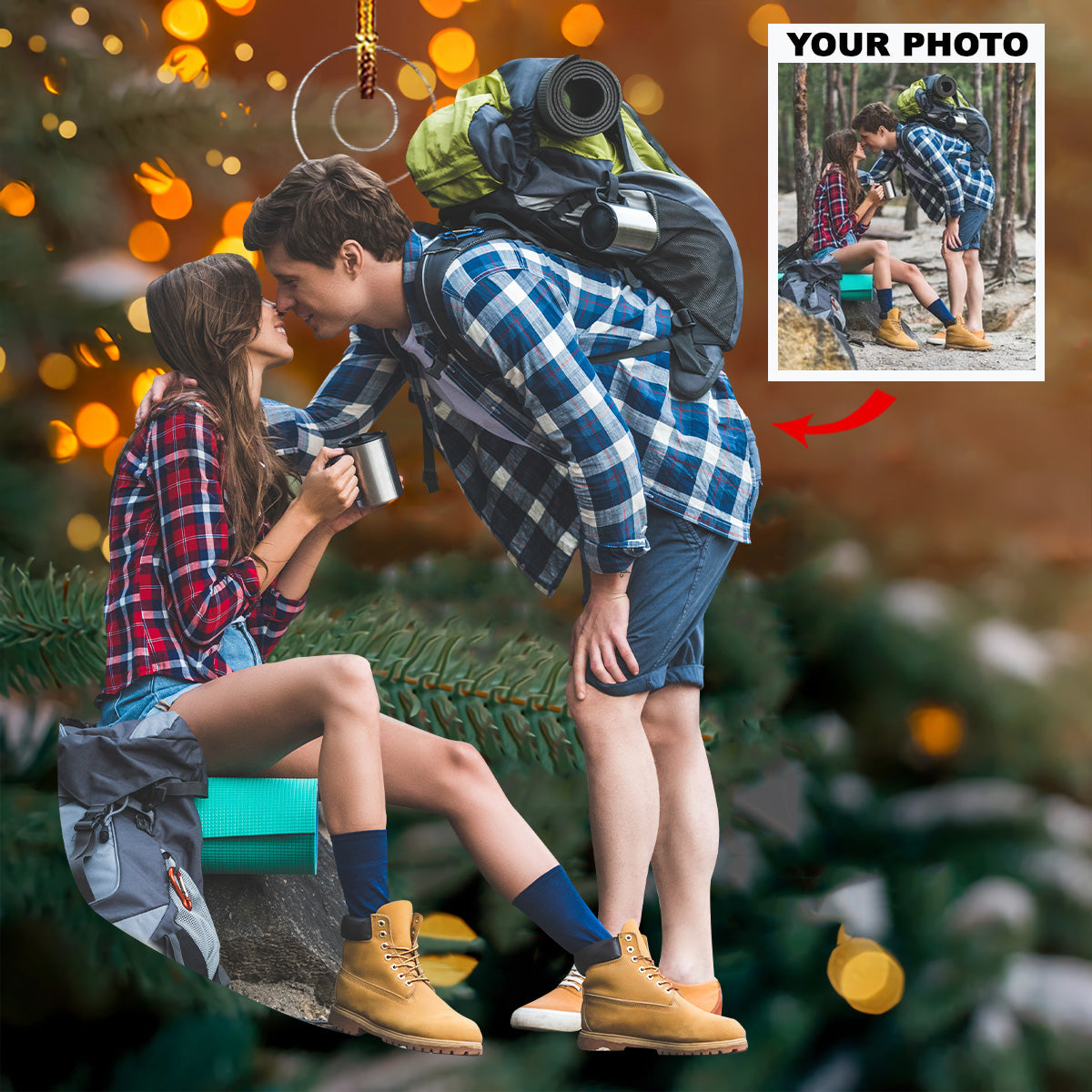 You And I Personalized Photo Mica Ornament Gift For Couple