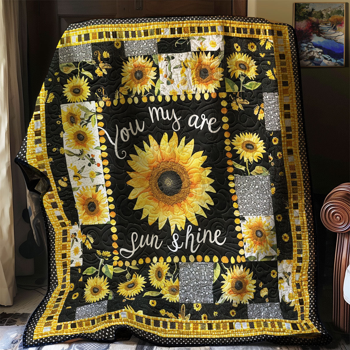 You Are My Sunshine Quilt Blanket Couch Blanket Meaningful Gifts For Mom