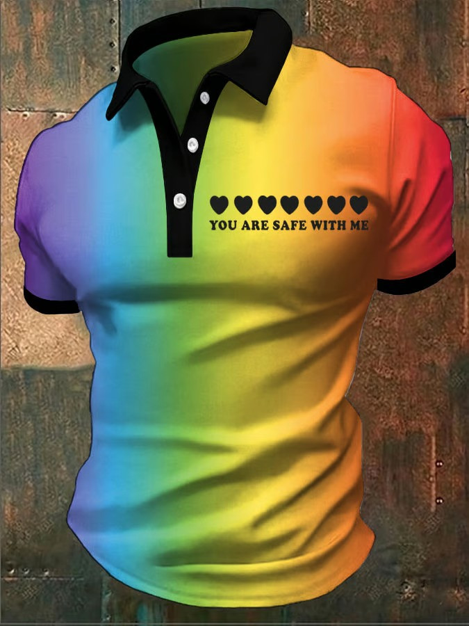 You Are Safe With Me Polo Shirt LGBT Pride Month Clothing Gift For Supporters