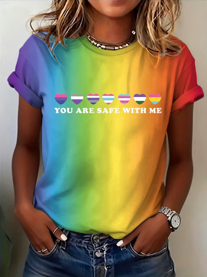 You Are Safe With Me T-Shirt LGBT Month Apparel Best Gift For Supporters