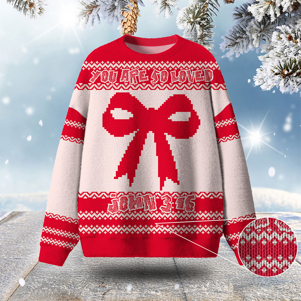 You Are So Loved Ugly Christmas Sweater John Bible Verse Xmas Clothing Christmas Gift Ideas