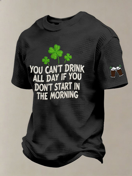 You Can't Drink All Day St Patricks Day Black Shirt Funny Irish Beer Best Gift For Men