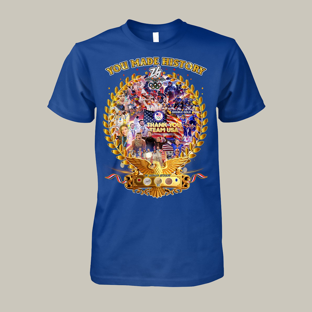 You Made History Thank You Team USA T-Shirt USA Hockey Gold Medal Shirt Fan Gift For Husband