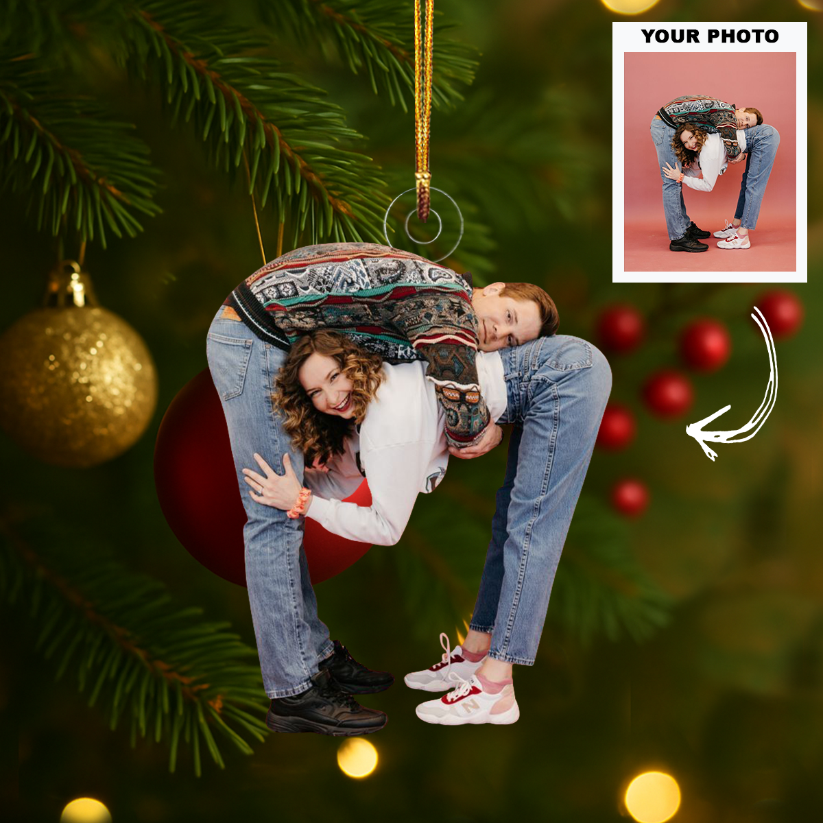 You Me Personalized Photo Mica Ornament Customized Your Photo Ornament Christmas Gift