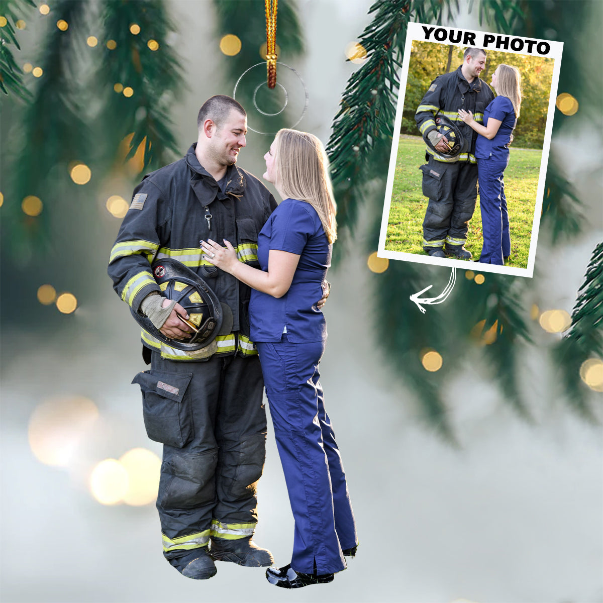 You Me We Got This Personalized Custom Photo Mica Ornament Christmas Gift For Couple