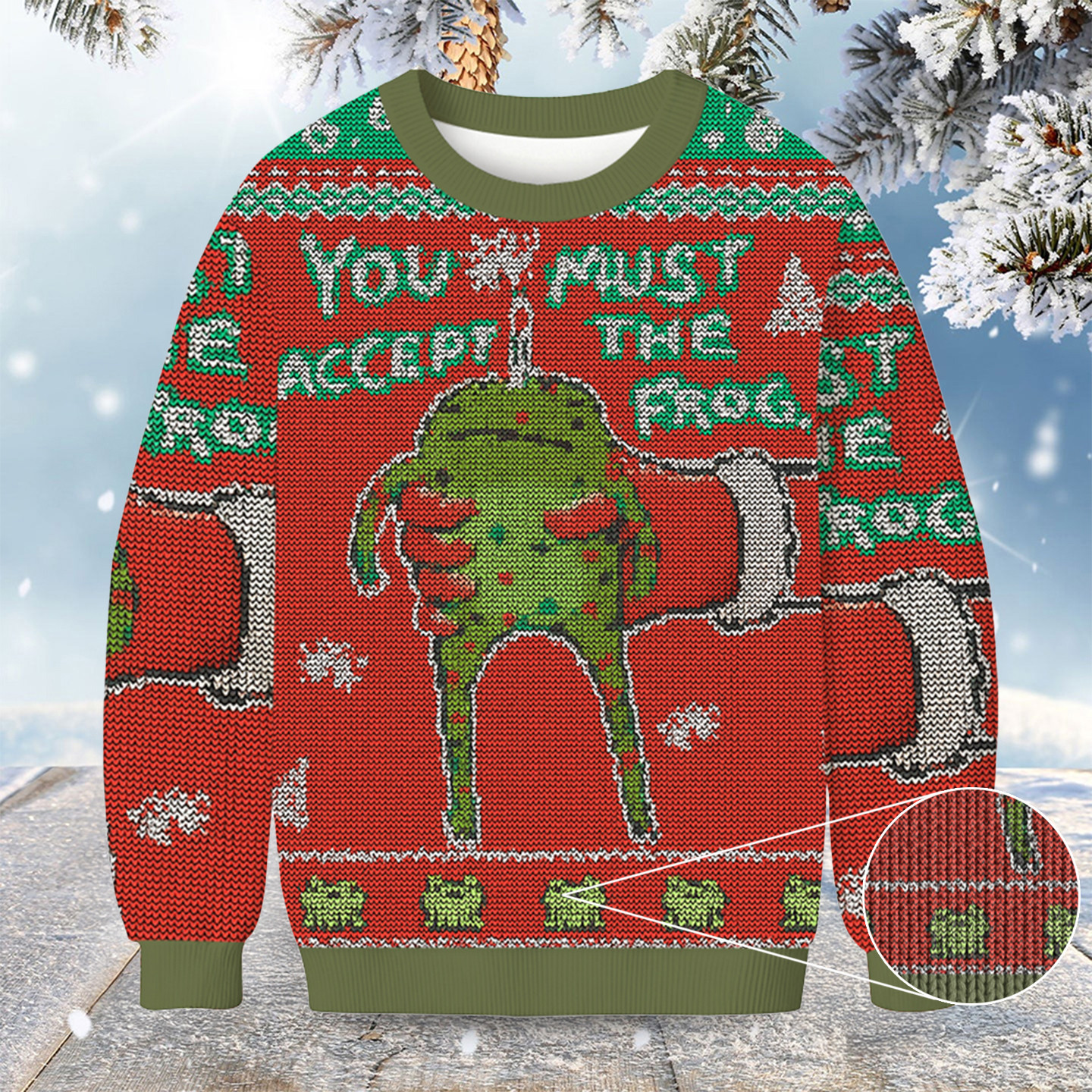 You Must Accept The Frog Christmas Ugly Sweater Holiday Apparel Xmas Gifts For Frog Owners