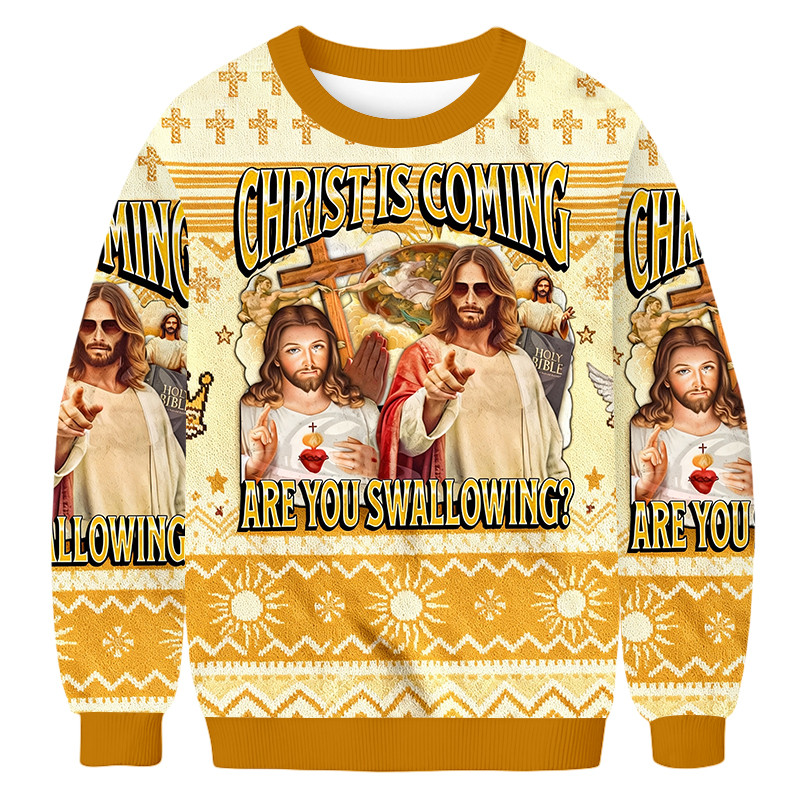 You Swallowing Funny Jesus Meme Ugly Christmas Sweater Xmas Clothing Christian Christmas Gifts