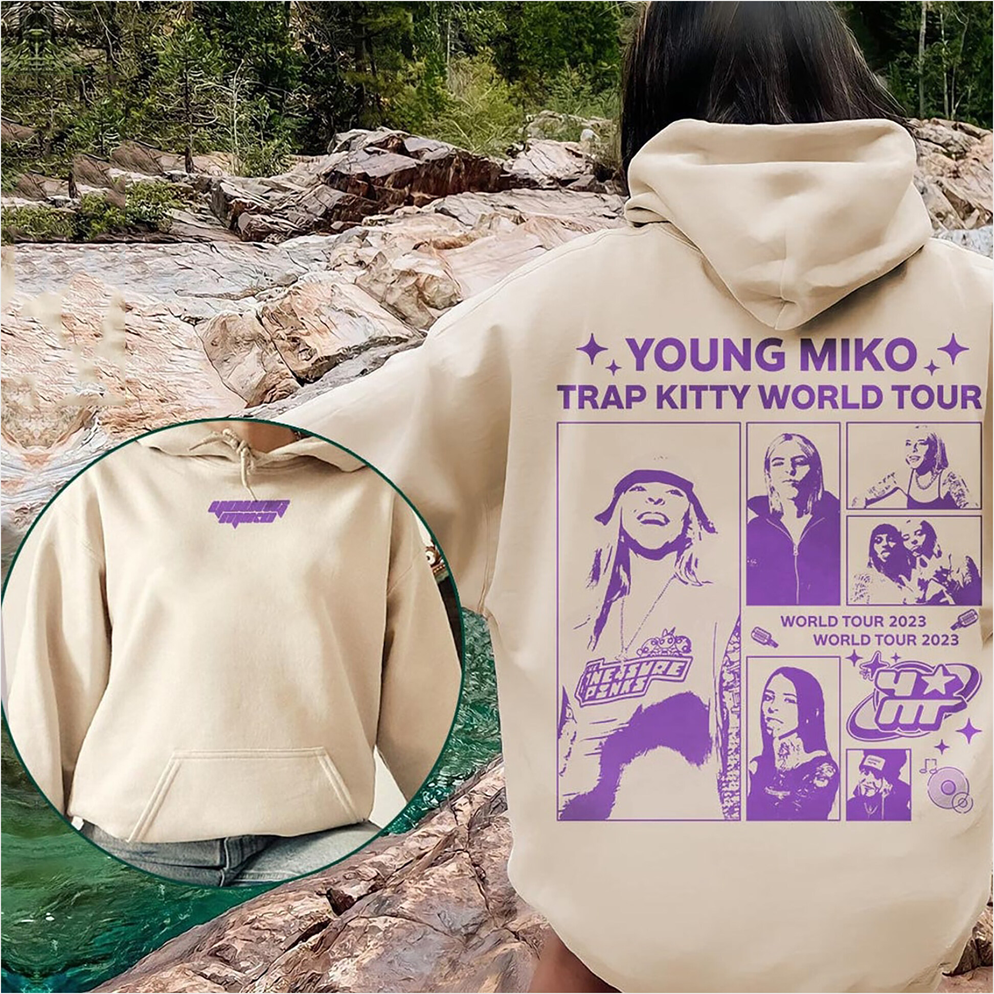 Young Miko Rap Hoodie Double Sided, Young Miko Trap Kitty World Tour Vintage Y2K SwearHoodie Gifts For Best Friend Young Miko Rap Hoodie Double Sided, Young Miko Trap Kitty World Tour Vintage Y2K SwearHoodie Gifts For Best Friend
