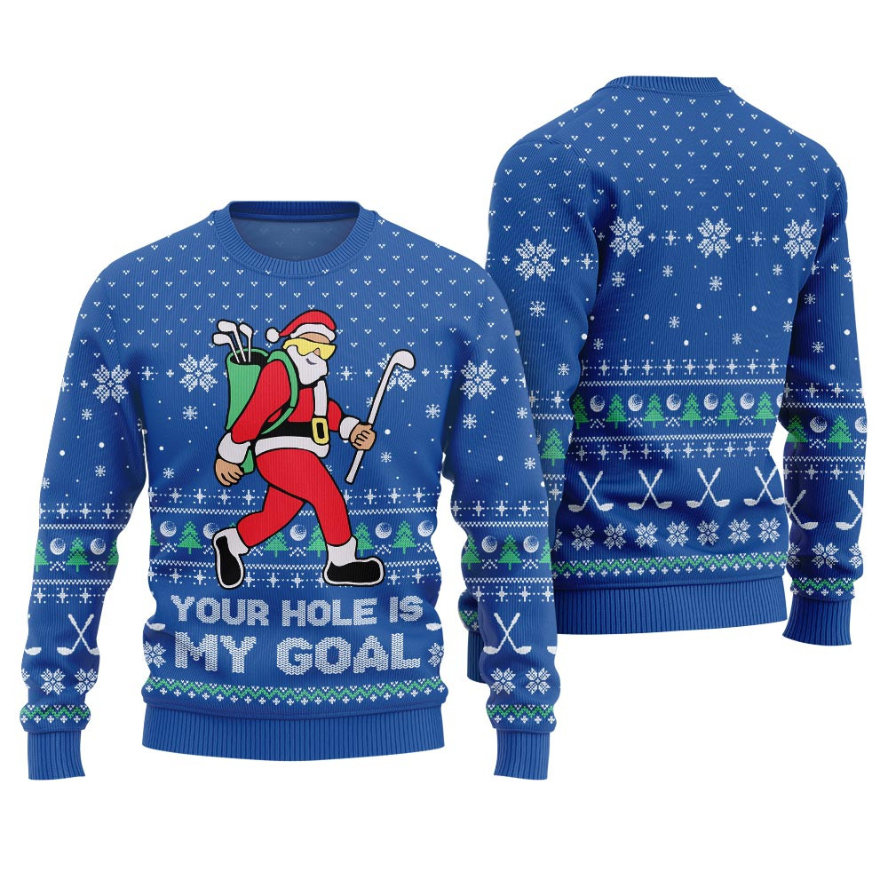 Your Hole Is My Goal Golf Ugly Christmas Sweater Holiday Merch That Makes a Perfect Christmas Gift