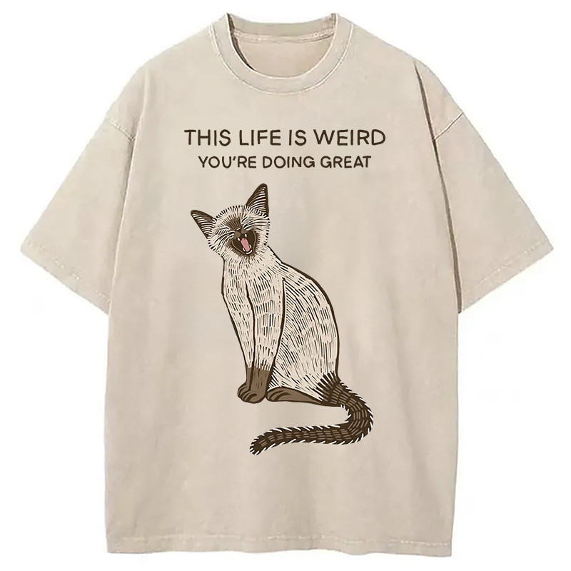 You're Doing Great Washed T-Shirt Casual Oversized Outfit Style Gifts For Brother