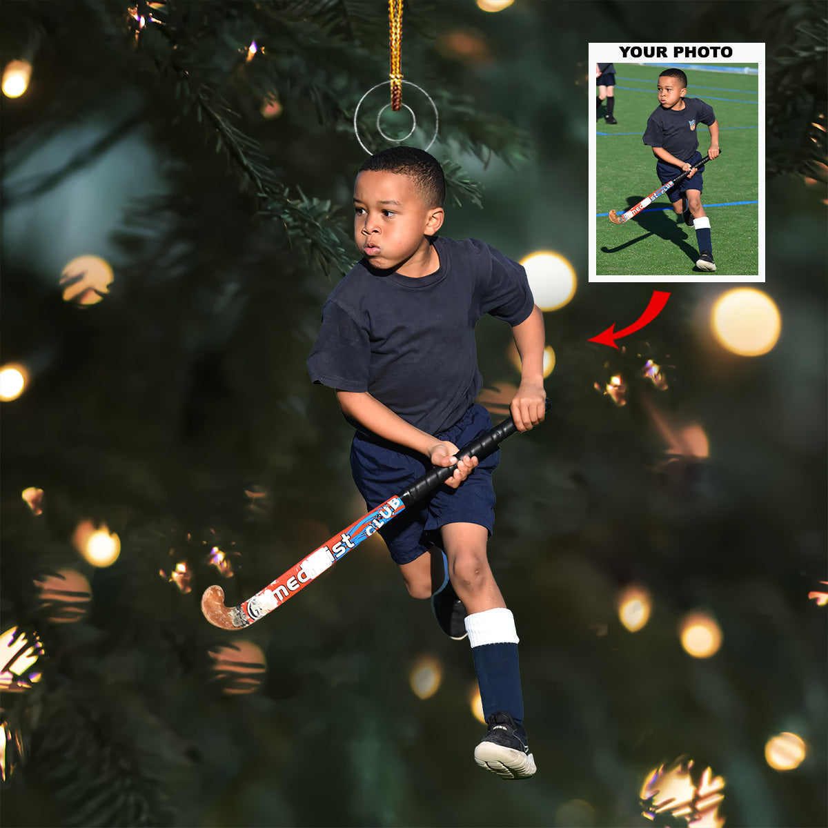 Youth All Stars Personalized Photo Mica Ornament Christmas Gift For Sport Lovers