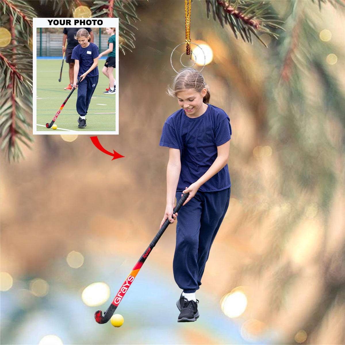 Youth Sports Glory Personalized Photo Mica Ornament Christmas Gift For Sport Lovers