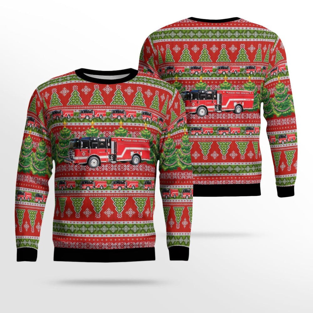 Yukon Oklahoma Yukon Fire Department AOP Ugly Sweater Gift For Christmas