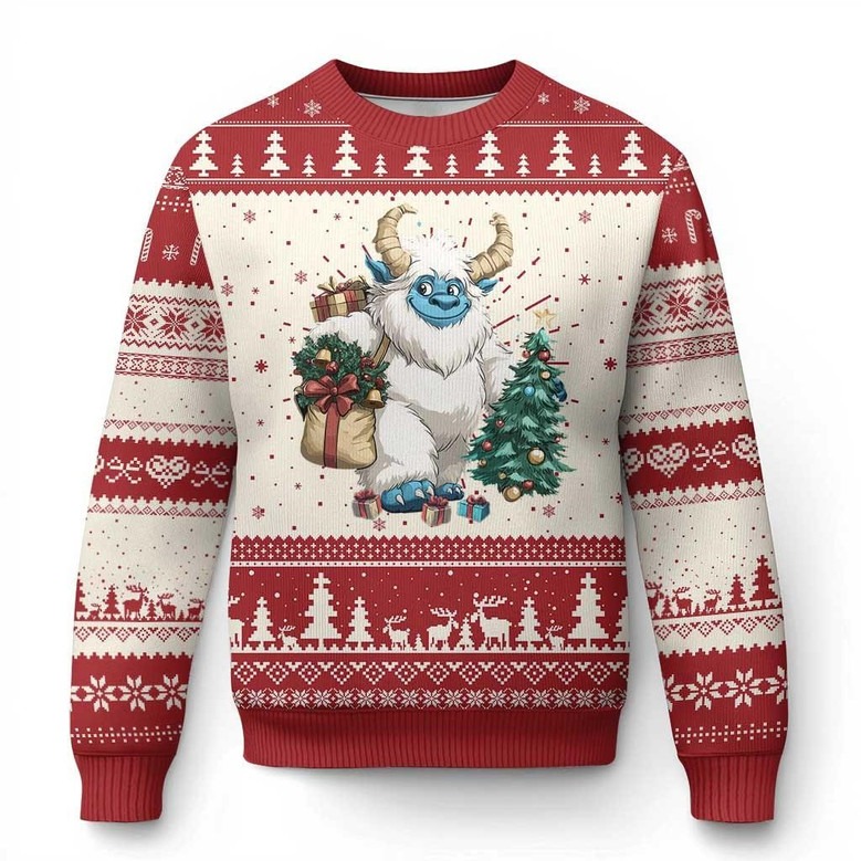 Yule Yeti Ugly Christmas Sweater Cute Jumper Christmas Mythical Creature Winter Themed Gifts