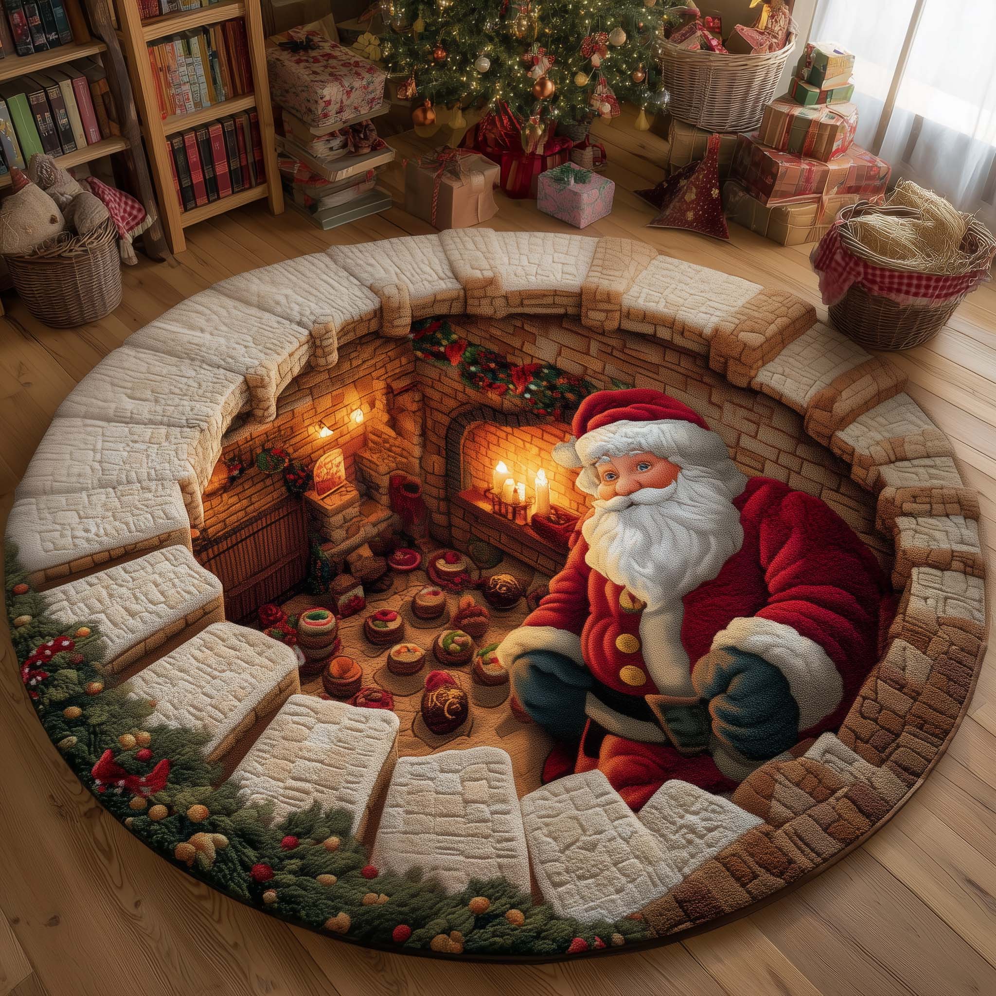 Yuletide Cellar Quilted Round Mat Comfortable Quilted Round Mat for Relaxing Moments