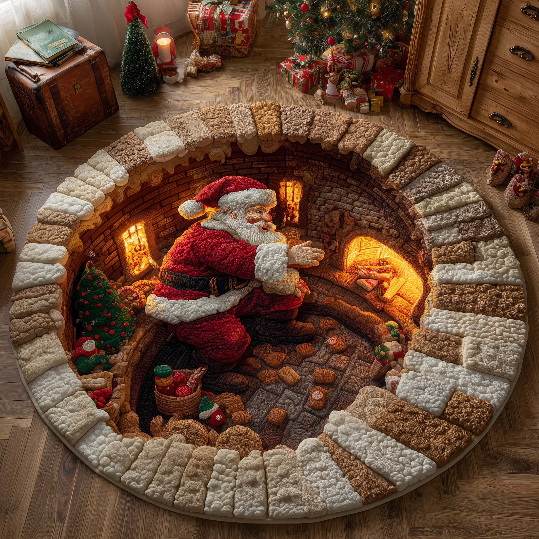 Yuletide Cellar Quilted Round Mat Premium Quilted Round Mat for Cozy Spaces Premium Quilted Round Mat for Cozy Living Spaces