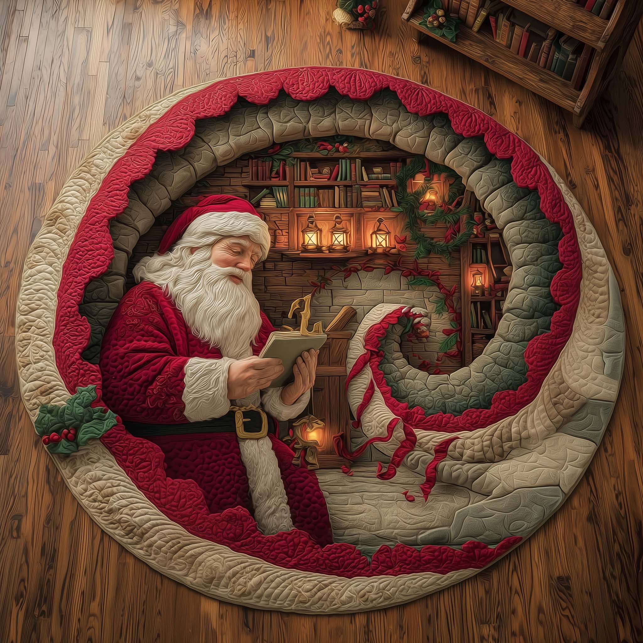 Yuletide Cellar Quilted Round Mat Soft Quilted Round Mat Gift for Comfortable Living Classic Quilted Round Mat for Timeless Decor