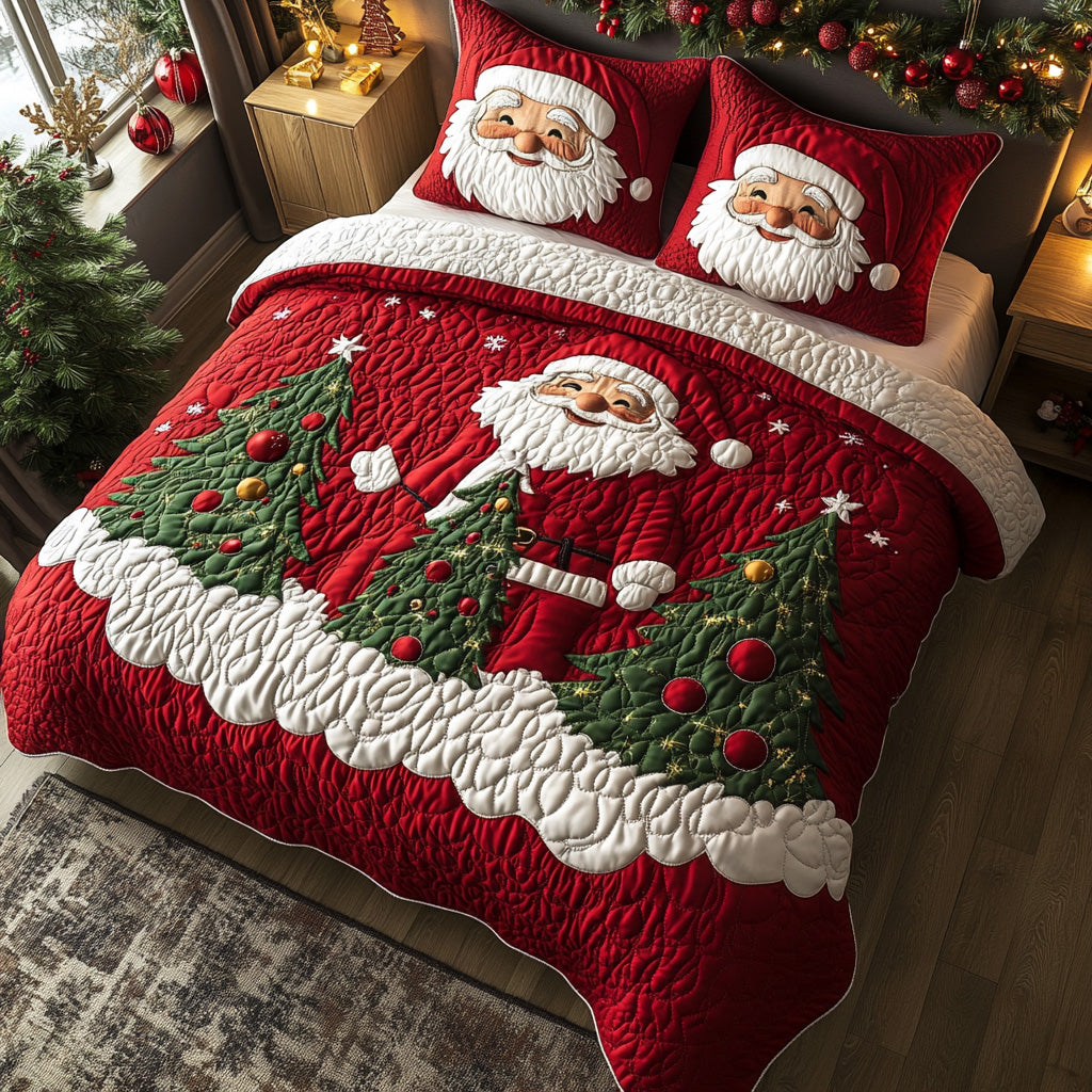 Yuletide Cheer Quilted Bedding Set Holiday Season Duvet Cover Set Best Family Xmas Gifts