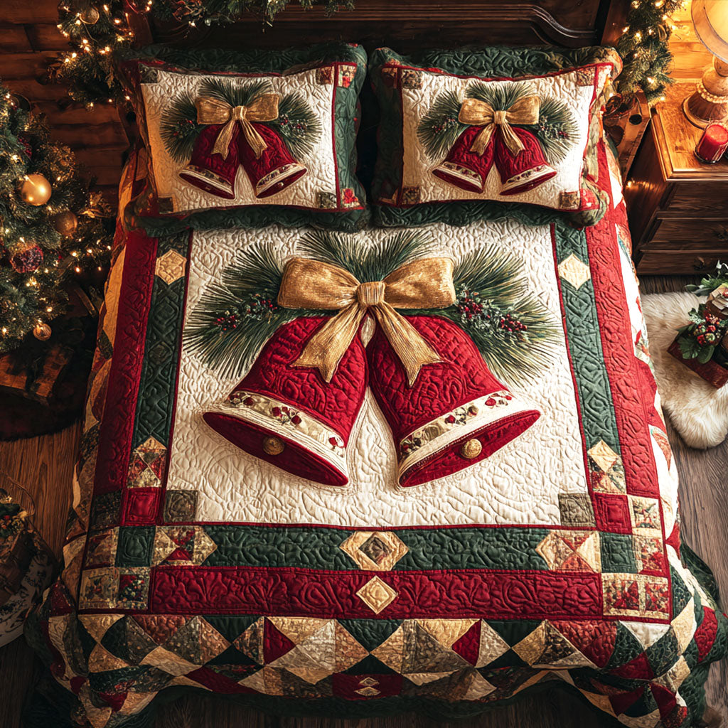 Yuletide Chime Quilted Bedding Set Holiday Duvet Sets Christmas Gift Ideas 2025