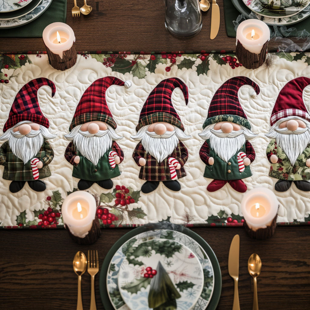 Yuletide Companions Quilted Table Runner Holiday Table Runner Stepdad Gifts For Father's Day