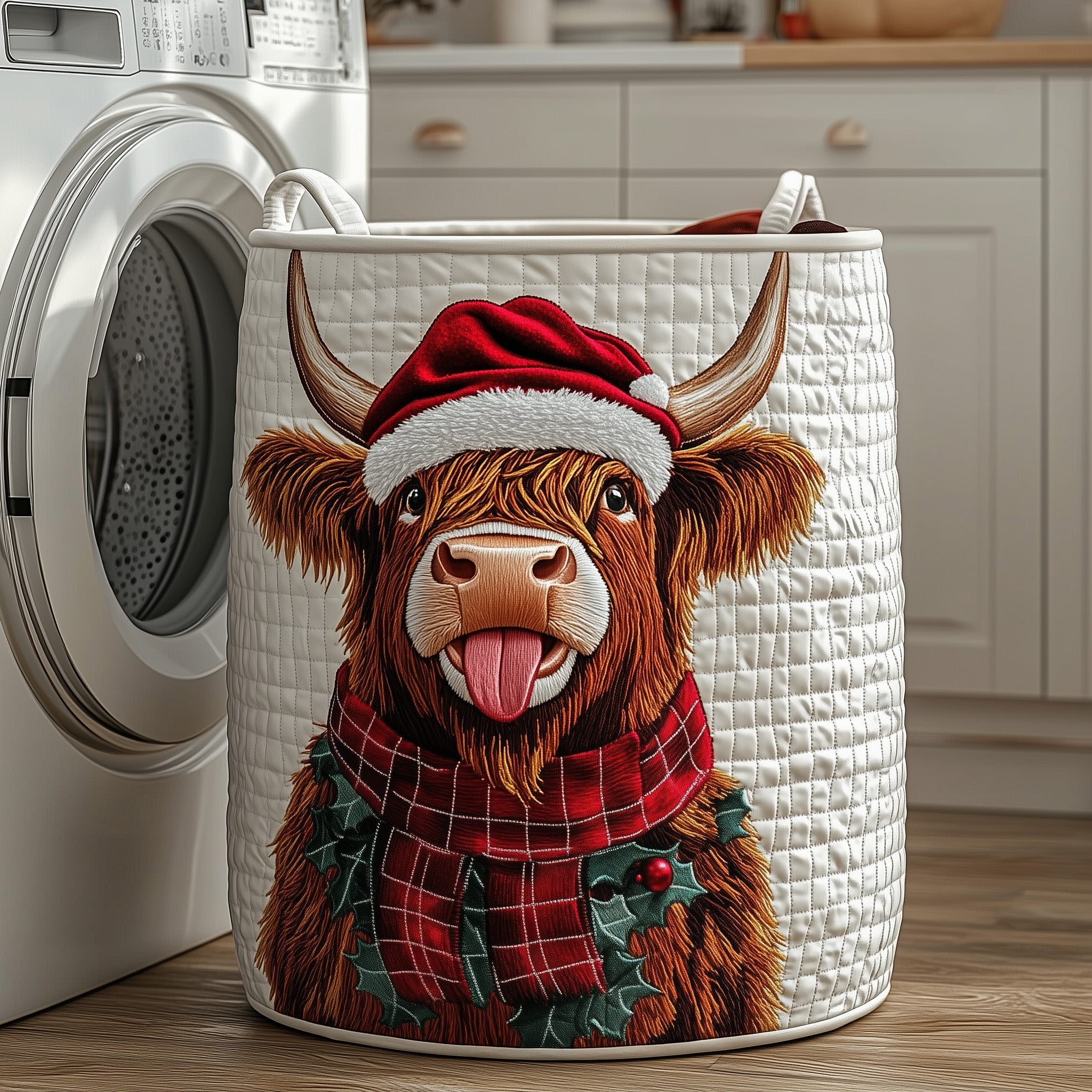 Yuletide Cow Quilted Laundry Basket Christmas Ideas For Women
