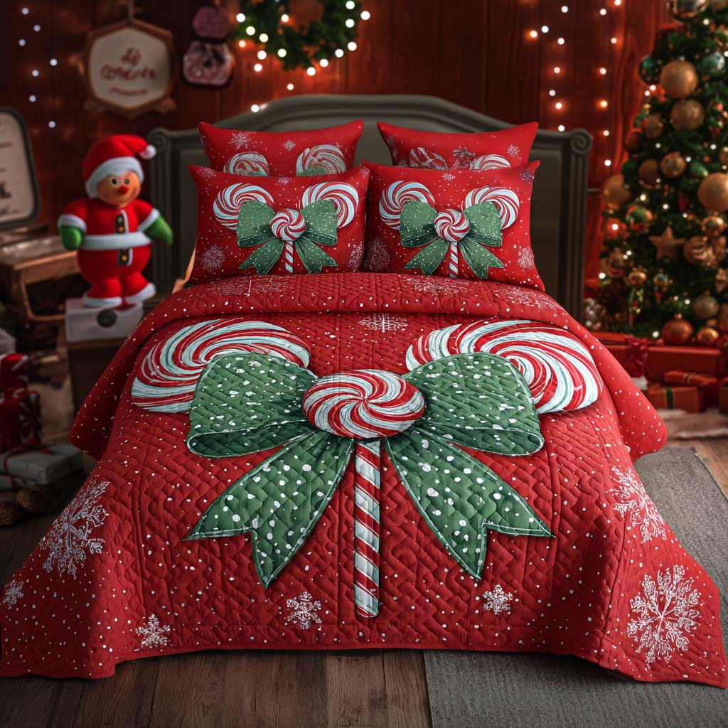 Yuletide Gift Wrap Quilted Bedding Set Xmas Duvet Sets 2025 Christmas Gifts