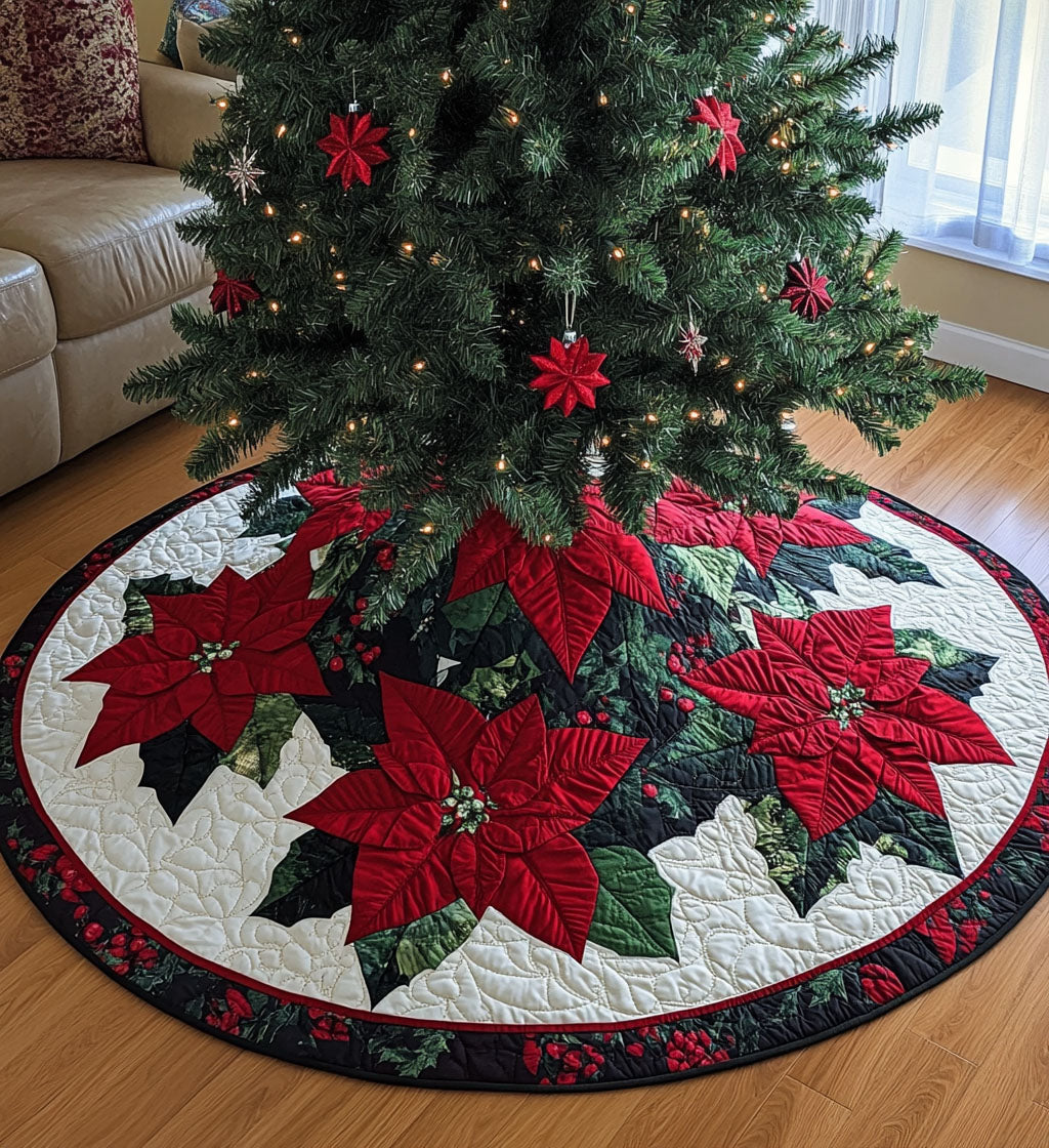 Yuletide Glow Quilted Christmas Tree Skirt Holiday Indoor Decor Christmas Gift Ideas
