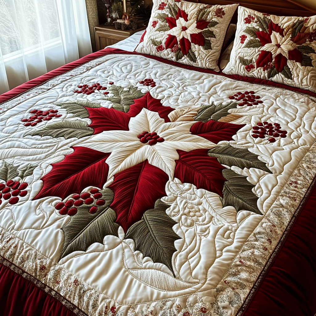 Yuletide Greetings Quilted Bedding Set Holiday Duvet Covers Teacher Christmas Gifts
