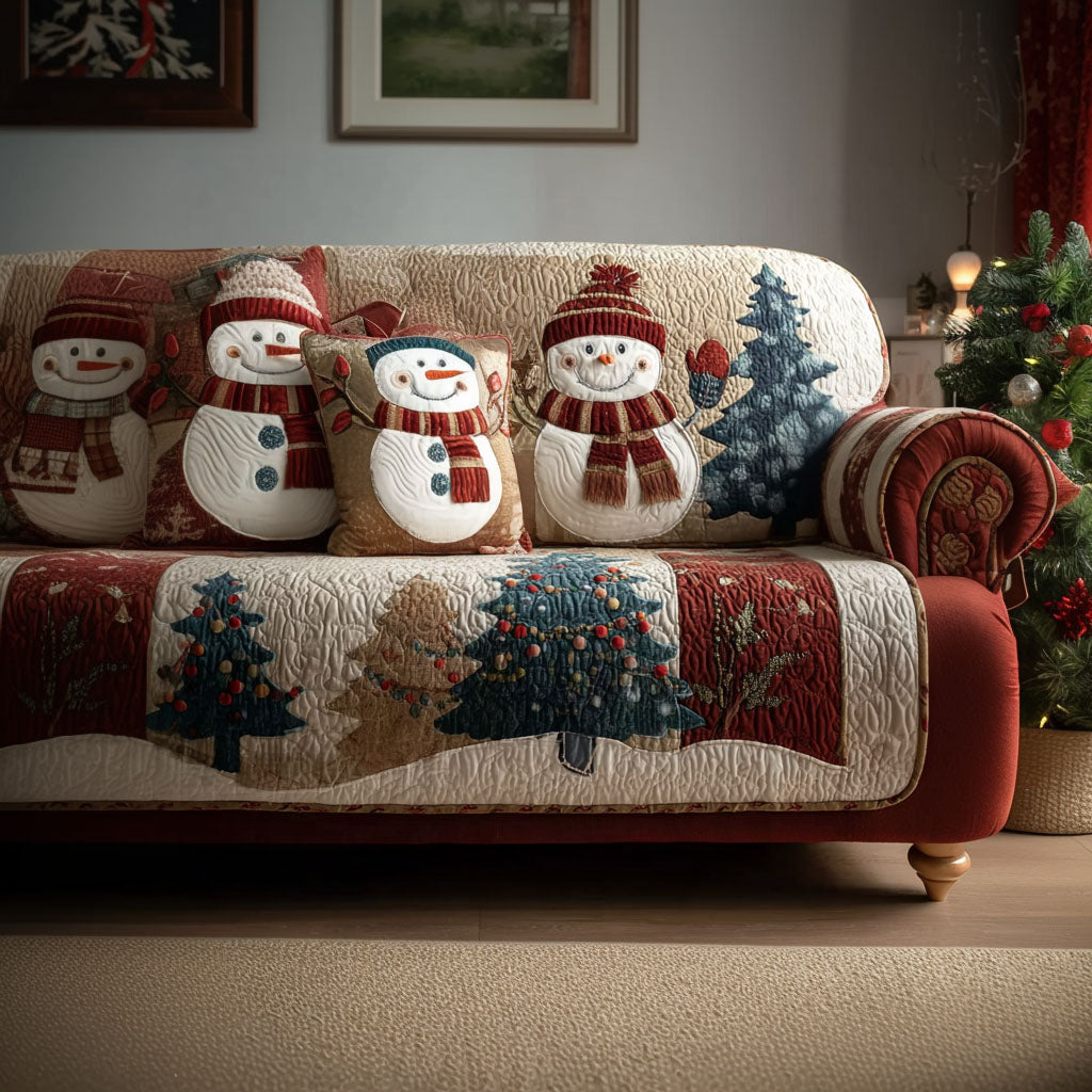 Yuletide Little Friends Quilted Sofa Cover Couch And Loveseat Covers Nana Christmas Gift