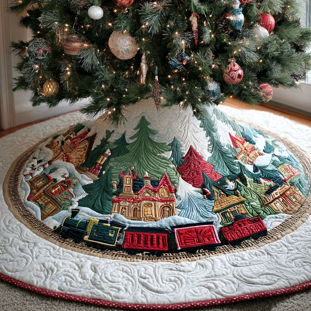 Yuletide Rail Runner Christmas Quilted Tree Skirt Holiday Home Decor Christmas Gift Ideas 2025